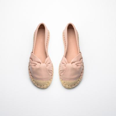 China New Latest Style Fashion Jute Knot Plain Solid Color Lightweight Unique Sneakers Flat Shoes for sale