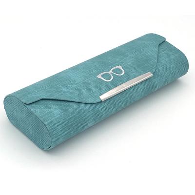 China Wholesale Luxury Customized Luxury Logo Sky Blue Leather Eye Glass Bag Sunglasses Case for sale