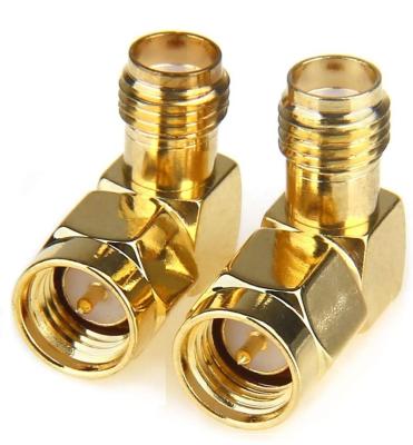 China Brass / plastic SMA connector male RP to female sma rf adapter right angle Ra resolve 2.4G router interface conversion for sale