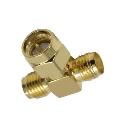 China RF Three 1 SMA Male And 2 SMA Female Connector SMA T Interface Connectors for sale