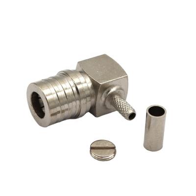 China For Cable And Connect QMA Male Connector Right Angle For Cable RG178 Nickel Plating for sale