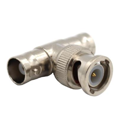 China For Antenna And Communicate RF CCTV BNC Coaxial Female T Type Connector , Female Cable Dual Coaxial BNC To Male Adapter for sale