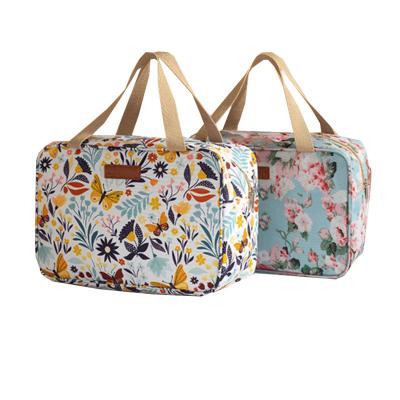 China Who respects the environment. Durable.insulated Custom Design Foldable Floral Print Thermal Tote Bag Insulated Portable Lunch Bag For Office Soft Cooler Lunch Bag for sale