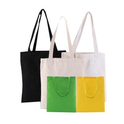 China Custom Logo Big Black Plain Natural Reusable Recycled Heavy Duty Eco Tote Bag Canvas Cotton Canvas Grocery Foldable Reusable Bag for sale