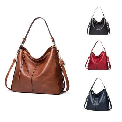 China 2022 Fashion Ladies Large Hobo Bag PU Leather Tote Shoulder Bag Designer Bucket Purse and Handbag For Women for sale