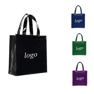 China Custom Fashion Logo Waterproof Mirror Leather Shoulder Bags Women Fashion PVC Shopping Bag Women PVC Handbag Beach Tote Bag for sale