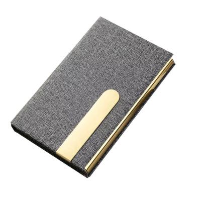 China High Quality Custom Women Men PU Leather With Metal Business Card Holder Fashion Business Promotion Gift Voucher Card Holder ID Card Holder for sale