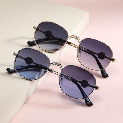 China Fashion Sunglasses 2022 Wholesale High Quality Full Round Frame Fashion Sun Glasses OEM Custom Logo Stainless Metal UV400 Sunglasses for sale