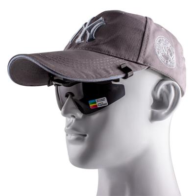 China Fashion Sunglasses Fish Glass Hat Sun Visor Outdoor Polarized Sport Clips Hat Clip On Sunglasses For Fish Cycling Increasing Golf Baseball Eyewear UV400 for sale