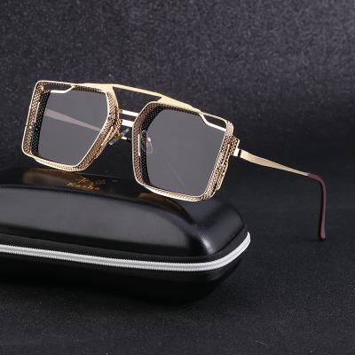 China Gothic Steampunk Sunglasses Square Glass Women Men Sun Glasses 2022 Fashion Shading Hollow Out Frame Sun Glasses UV400 for sale