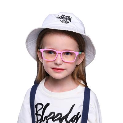 China Fashion Colorful Blue Light Optical Frames Glasses Cute Kids Flexible Square Silicone Anti Blocking Glasses 2022 For Kids for sale