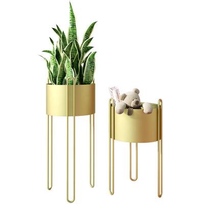 China Eco-friendly Gold Flower Pot Stand with Metal Flower Pot Rack for Outdoor Garden Display Flower Stand for sale