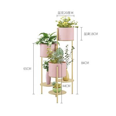 China Modern Household Flower Pot Rack With Outdoor Iron Flower Pots For Garden Plant Stand for sale