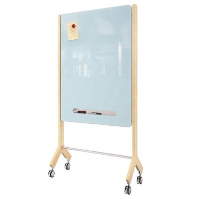 China Office Panel Magnetic Force Glass Partition Chinese Erasable Movable Writing Board For Office for sale