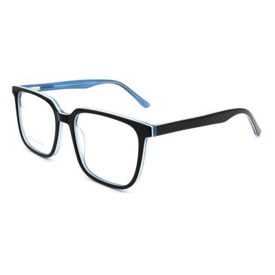 China Protect Eyes 2021 Anti Blocking Blue Light Blocking Acetate Optical Glasses Men Classic Square Glasses Computer Glasses for sale