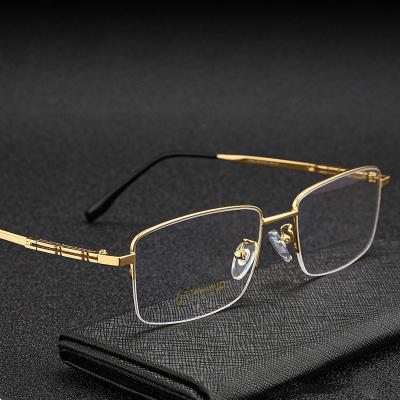 China Protect Eyes Wholesale New Fashion Factory Men's Business Titanium Combination Sight Mirror Legs Half-frame Glass Sight for sale