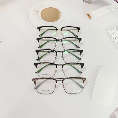 China Protect Eyes Hot Sale High Quality Oval Glass Frame Alloy Metal Glasses Big Montatura DA Anti Blue Optical Sight for sale