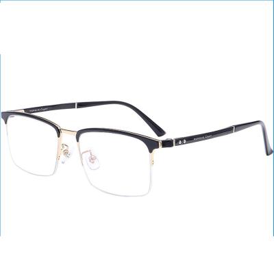 China Protect Eyes Business TR90 Customizable Unisex Half-frame Square Alloy Anti-blue Glasses for sale