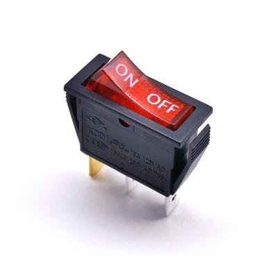 China KCD1-188 30A DC 24 Volt Hour Hardware T125 Spst 3 Pin Illuminated On Off Rocker Red Led Light Switches KCD1-11N-CA4A-B-R-55-DC2430A-HR for sale