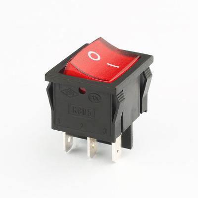 China Plastic on on hot sale illuminated rocker switch red 15a 250v t120 kcd5 on on illuminated rocker switch for sale