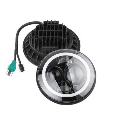 China Light Bar 7 INCH 50W LED Led Headlight Round Led Beam High Low Headlamp With Angel Eye Lamp for sale