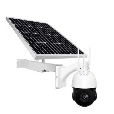 China Solar Built-in 3g 4g 2mp 5mp Siren Camera With Pathing And Zooming CCTV Battery Operated Video Surveillance Wifi IP PTZ Auto Outdoor Camera for sale