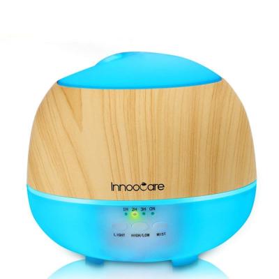 China Household Humidifier Oil Diffuser Factory Success Diffuser 500ml Wooden Grain Ultrasonic Mini Humidifier for sale