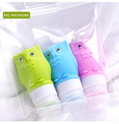 China Outdoor Travel Toiletry Bottle ZhongDing Owl 60ml Silicone Travel Shampoo Container Custom Lotion Empty Travel Bottle Set Kit for sale