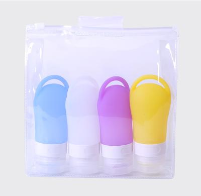 China Custom ZhongDing 38ml 60ml 80ml Outdoor Travel Silicone Travel Bottle Travel Accessories Women Silicone Travel Bottle With Key Chain Set for sale