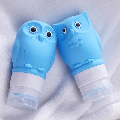 China ZhongDing Custom Outdoor Travel 60ml Owl Silicone Travel Shampoo Container Lotion Bottle Silicon Empty Travel Animal Shape Bottle Squeezable for sale