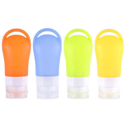 China ZhongDing 38ml 60ml 80ml Beautiful Outdoor Silicone Travel Bottle Shampoo Body Wash Silicone Refillable Travel Bottle With Key Chain Set for sale