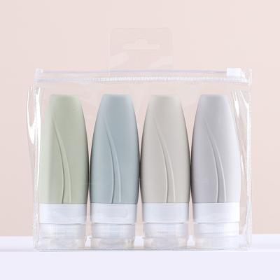 China ZhongDing 2022 Single Travel Accessories PVC 60ml 90ml Single Travel Accessories Shampoo Bottle Silicone Travel Bottle Set Kit New for sale