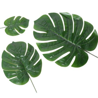 China Wholesale Artificial Green Tropical Monsteras in Mother's Day Plant Palm Leaf Leaves Real Touch Palm Leaves for Home Indoor Decor for sale