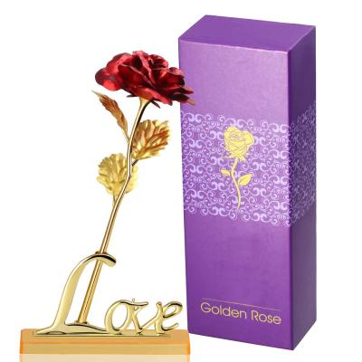 China Mother's Day Factory Price Colorful Enchanted 24k Gold Galaxy Rose Flower Gift Box Gift Bag For Valentines Day Gift Mothers Day for sale