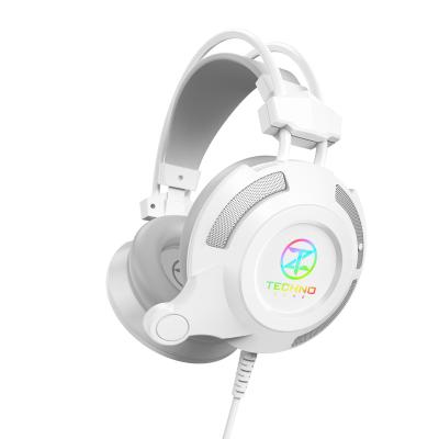 China Professional Wholesale Healthy White Gaming Headphone Technozone 7.1 USB Wired Goods Wire Gamer PS5 Stereo Gaming Headset for sale