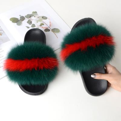 China Damping Amazon Wholesale Designer Casual Colorful Fur Fashion Ladies Warm Outdoor Women Sandals Fluffy Home Slippers for sale