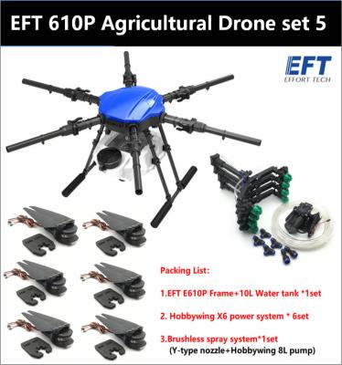 China With Camera EFT E610S Update E610P 10L 10kg Jet Drone Frame Six Axis 12S Water Pump Hobbywing X6 Brushless Power System Kit for sale