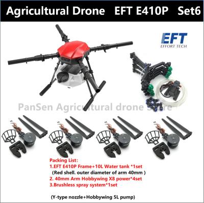 China With NEW EFT E410P 4 Camera 10KG Axis 10L Scan Folding Spray System Quadcopter Agriculture Drone Sight Hobbywing X8 T8 Motor Power for sale