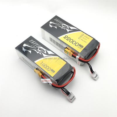 China Original TATTU 16000mAh 22000mah 22.2V 6S LiPO Battery 15C for Charging Multirotor FPV Big Drone Hexacopter Octocopter 16000mah for sale