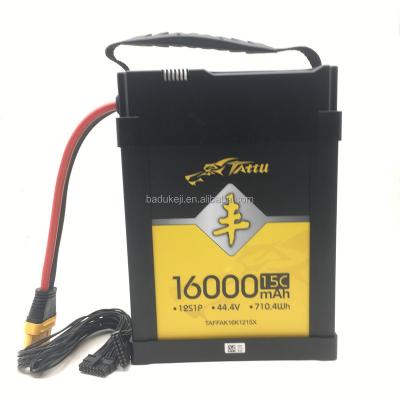 China Other TATTU 16000mAh 15C 44.4V 12S 1P feng seri rechargeable lithium ion battery for factory agricultural drone AS150U-F plug for sale