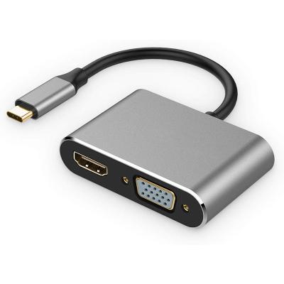 China LAPTOP DAWN LINK Customized 4K30Hz Aluminum Alloy USB C to VGA HUB for sale