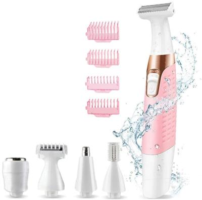 China New USB Car Eyebrow Trimmer Electric Hair Trimmer Facial Nose Pubic Hair Body 5 in 1 Women Hair Removal Machine for sale