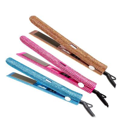 China Hotel Hot Air Comb Hair Straighteners Diamond Stone Custom Bling Straightening Comb for sale