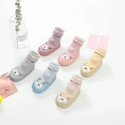 China Anti-skid Winter Plus Non-slip Cute Cartoon Floor Toddler Baby Shoes And Socks for sale