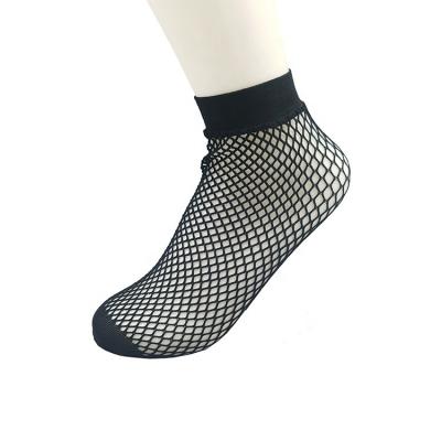 China 2022 breathable cute ladies girls new black breathable female sexy nets heels socks ankle lace socks for sale