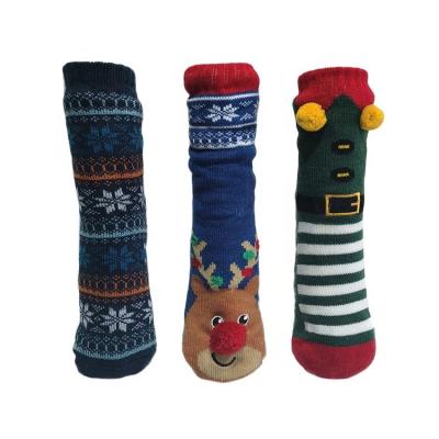 China Hot Selling Winter High Quality Women Antiskid Warm And Comfortable Acrylic Jacquard Floor Slipper Socks for sale