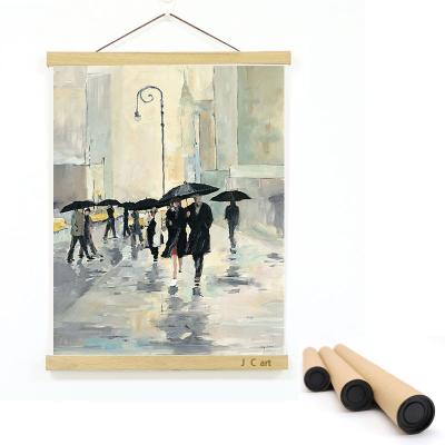 China High Quality Outdoor Indoor Teak Creative DIY Magnet DIY Solid Wood Rod Painting Decoration Poster Hanging Axis for sale