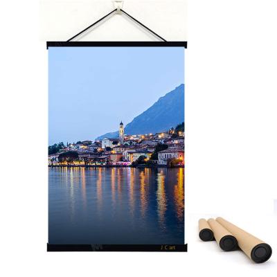 China Poster Promotion Landscape Indoor Outdoor Decoration Painting Black Solid Wood Living Room Poster Clip Magnet Hanging Painting for sale