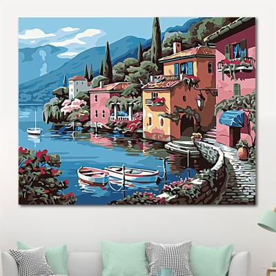 China Decompression New Classic/Postmodern Hand-painted Scenery Classic New Pattern Fireworks Season Decoration DIY Painting By Numbers for sale