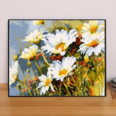 China New Classic/Postmodern Professional Hand Maker Living Room Bedroom Decoration DIY Flower Colorful Landscape Painting By Numbers for sale